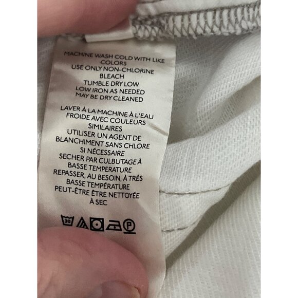 We The Free x Free People Romeo Rolled Cut Off Short Button Front 30 White Denim - Picture 10 of 11